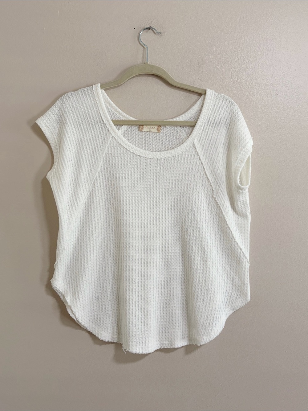 Altar'd State White Waffle Knit Top Size XS